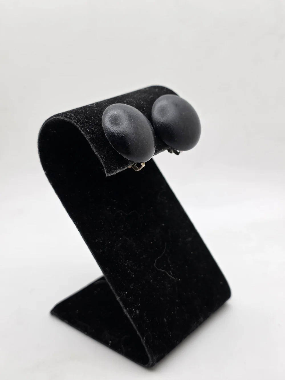 Classic Black Round Clip-On Earrings